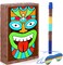 Tropical Tiki Pinata for Luau Hawaiian Party Decorations Luau Pinatas Eye Mask Stick Paper Hawaiian Pinata for Birthday Summer Theme Party Supplies 16.4 x 10.7 x 3 Inches